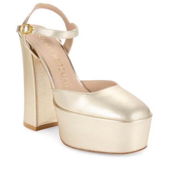 🔥🔥 Brand new Stuart Weitzman Metallic Leather Platform Pumps - super cute! - Picture 5 of 8